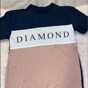color block diamond tee